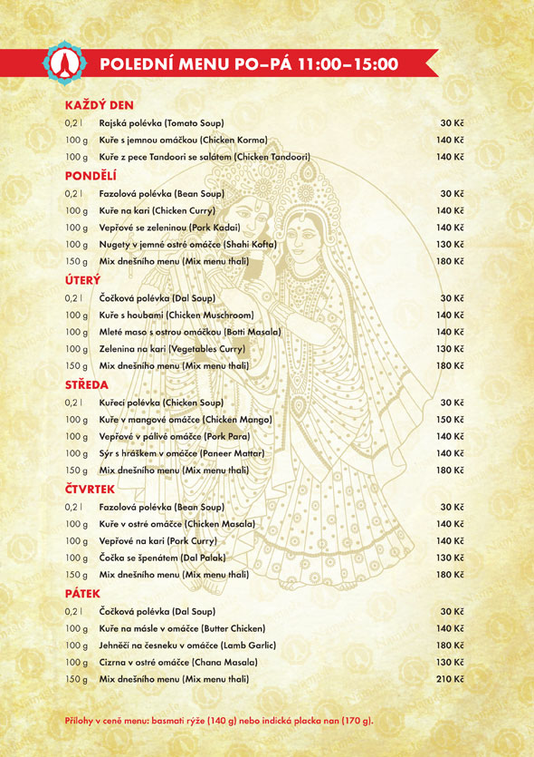 polepdní menu